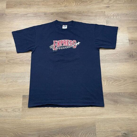 Vintage Round Rock Express Shirt Mens Large Blue Roger Clemens Minor League - Picture 1 of 10